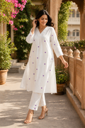Lavender Heart Mul Kota Doriya Kurta Set
