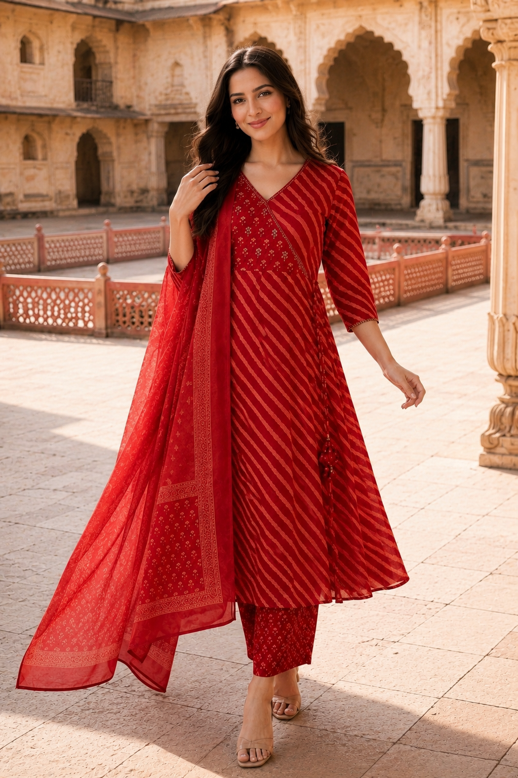 Adaa Leheriya Angrakha Set