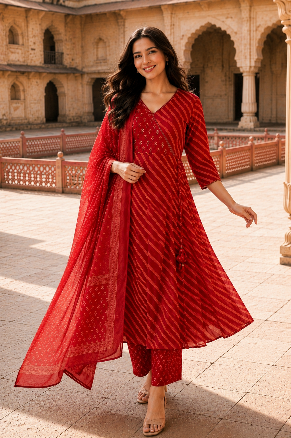 Adaa Leheriya Angrakha Set