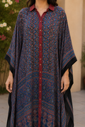 Indigo Rangrez Natural Dye Modal Silk Ajrakh Kaftan