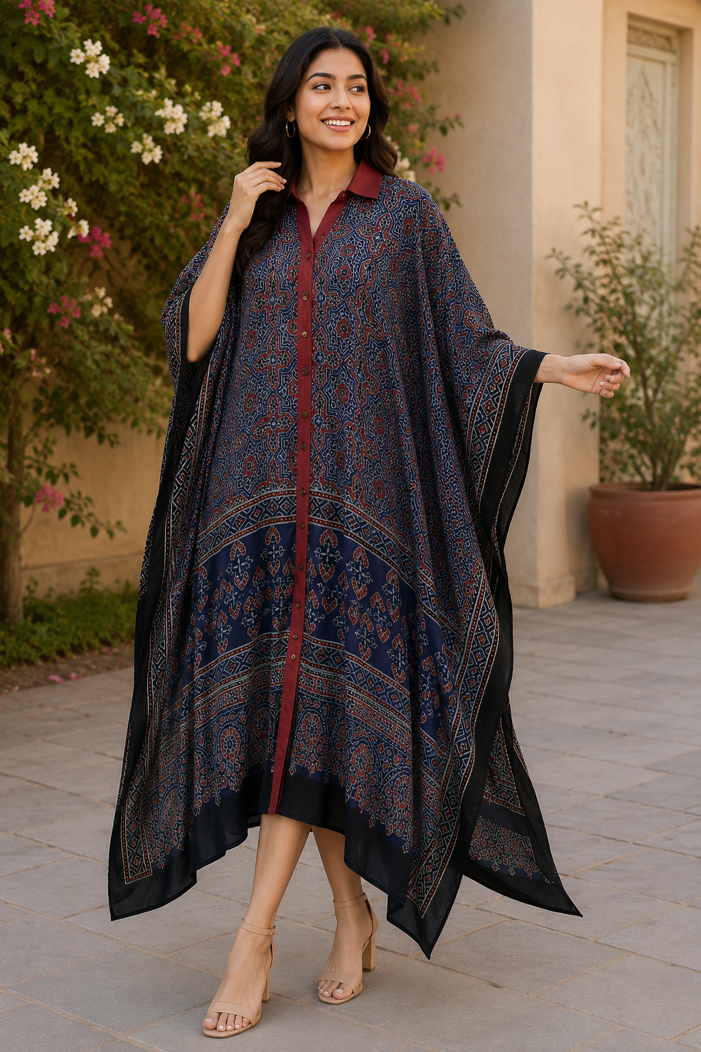 Nilgiri Natural Dye Ajrakh Kaftan