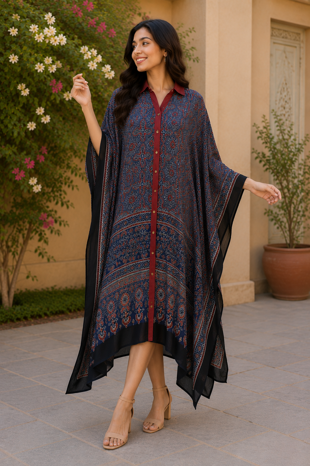 Nilgiri Natural Dye Ajrakh Kaftan