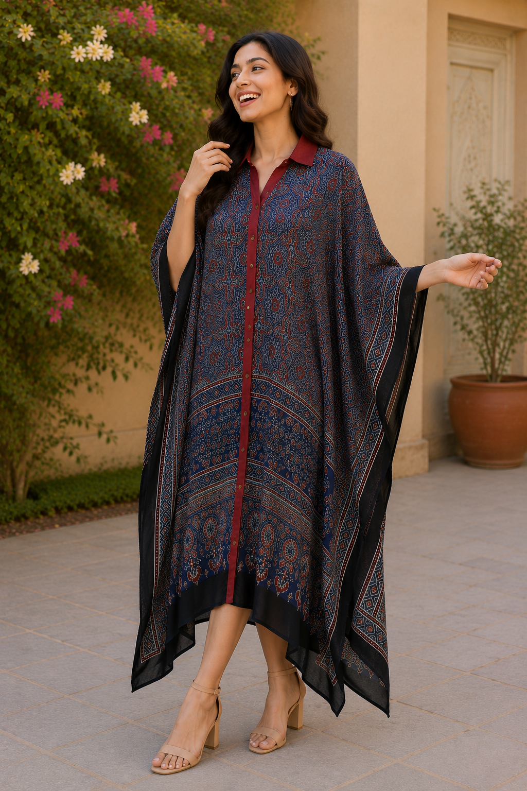 Nilgiri Natural Dye Ajrakh Kaftan