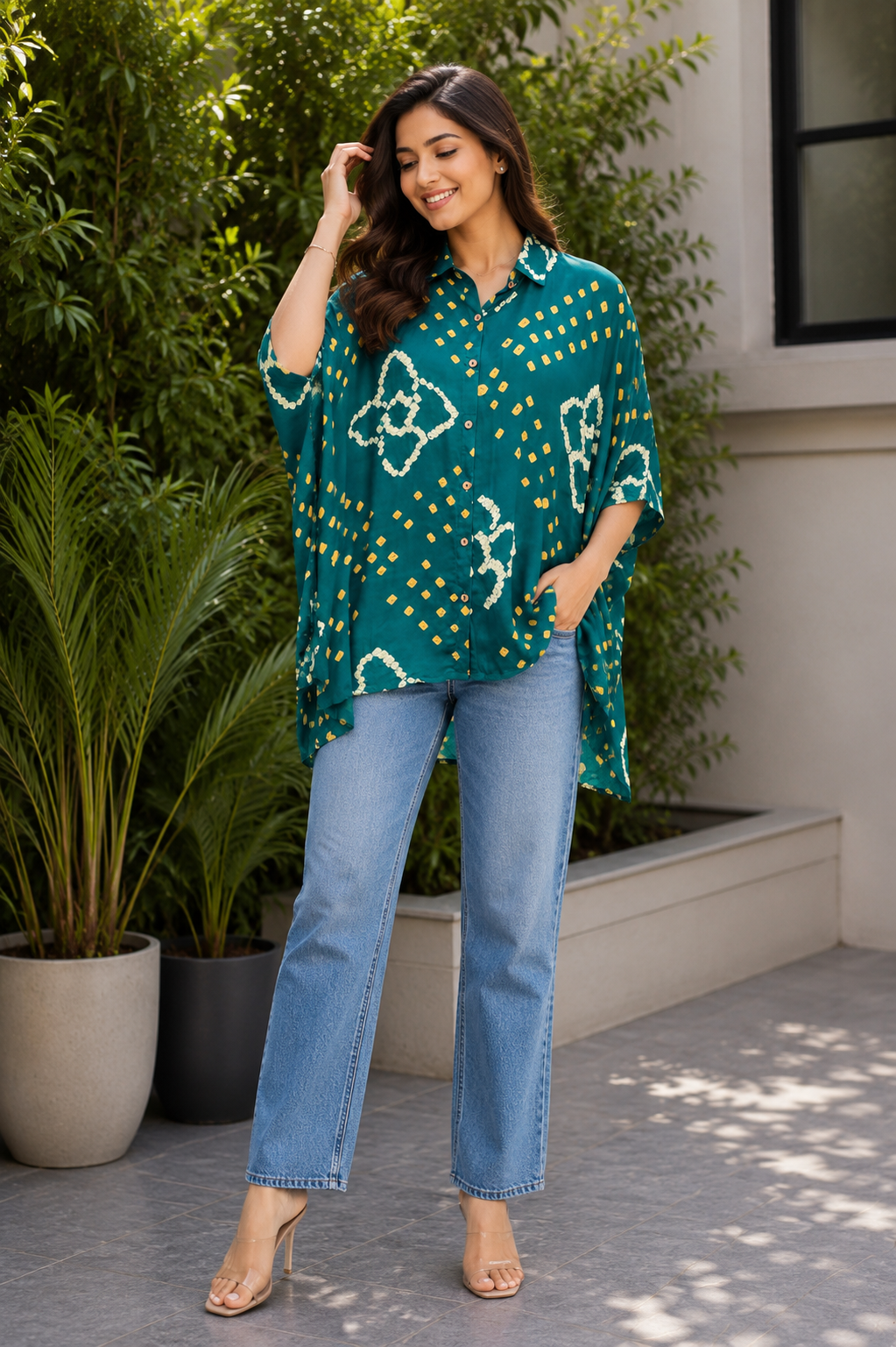 Emerald Bandhani Luxe