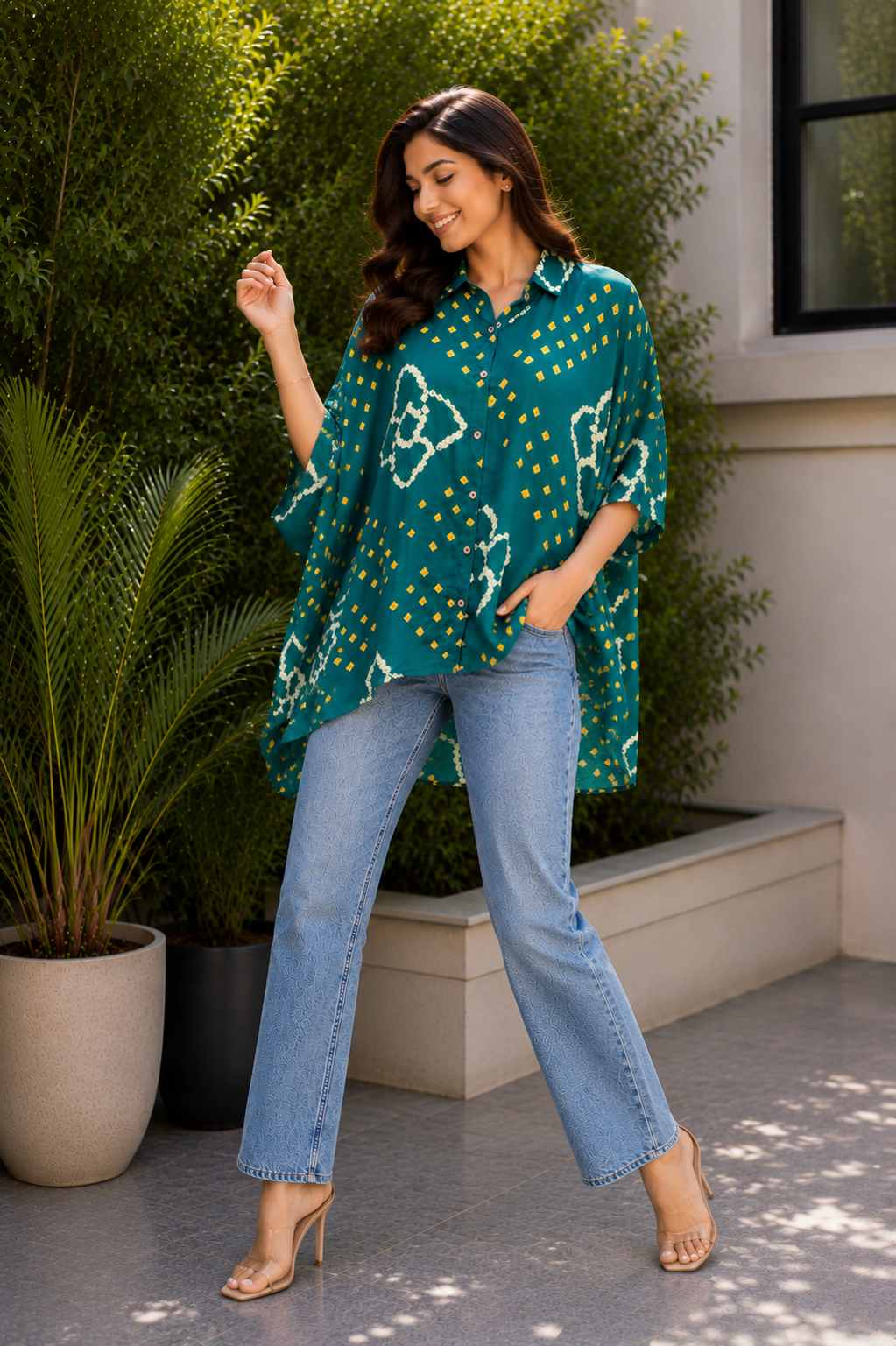 Emerald Bandhani Luxe