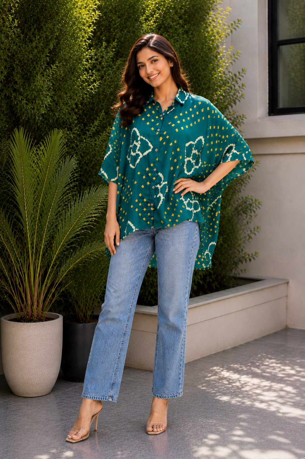 Emerald Bandhani Luxe