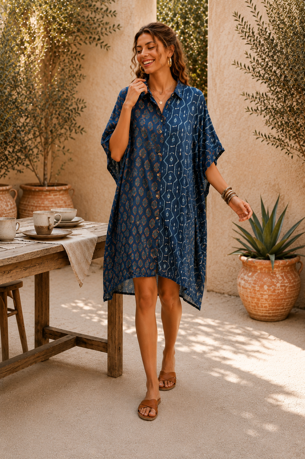 The Indigo Rouge Ajrakh Kaftan