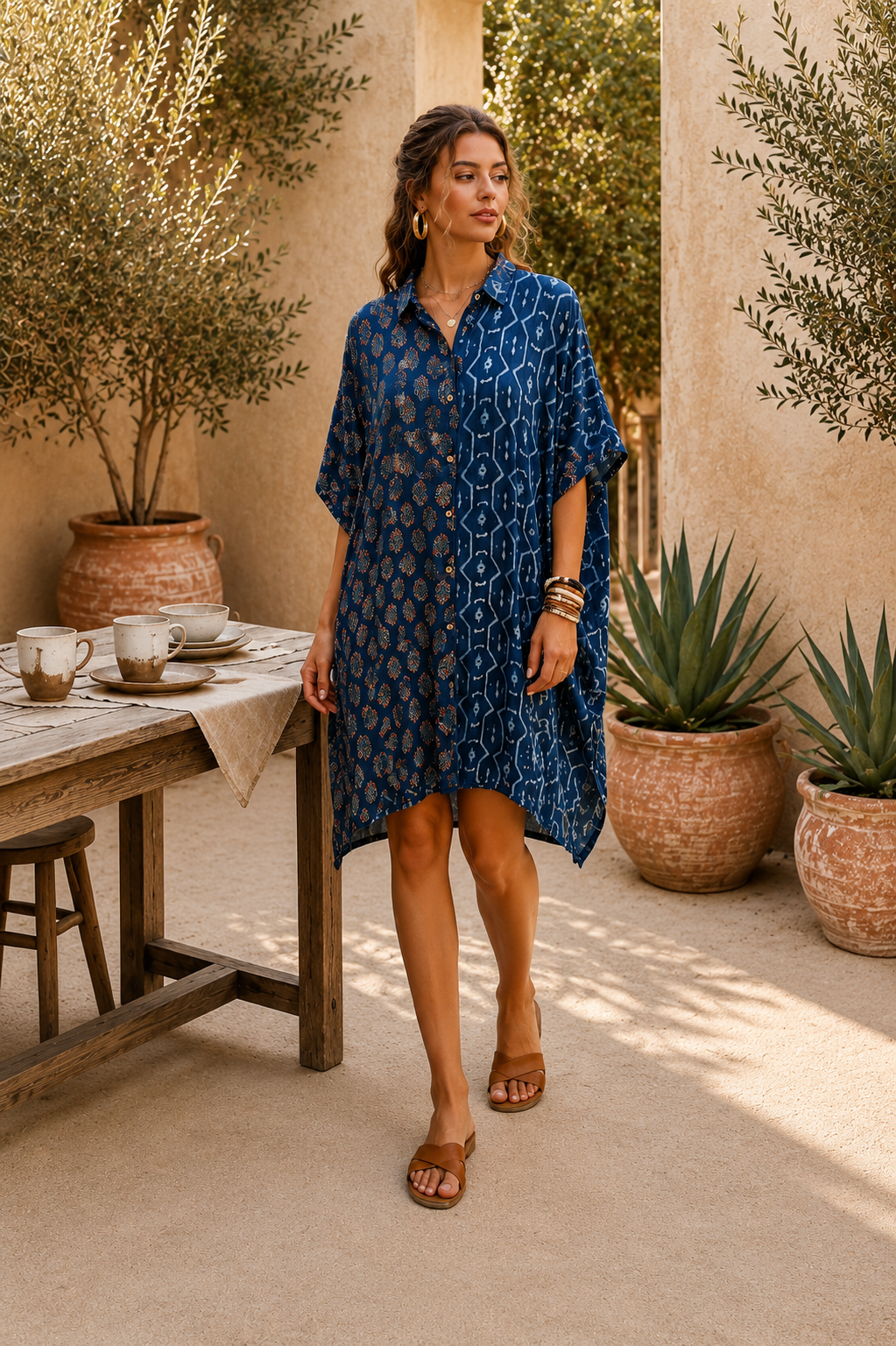 The Indigo Rouge Ajrakh Kaftan