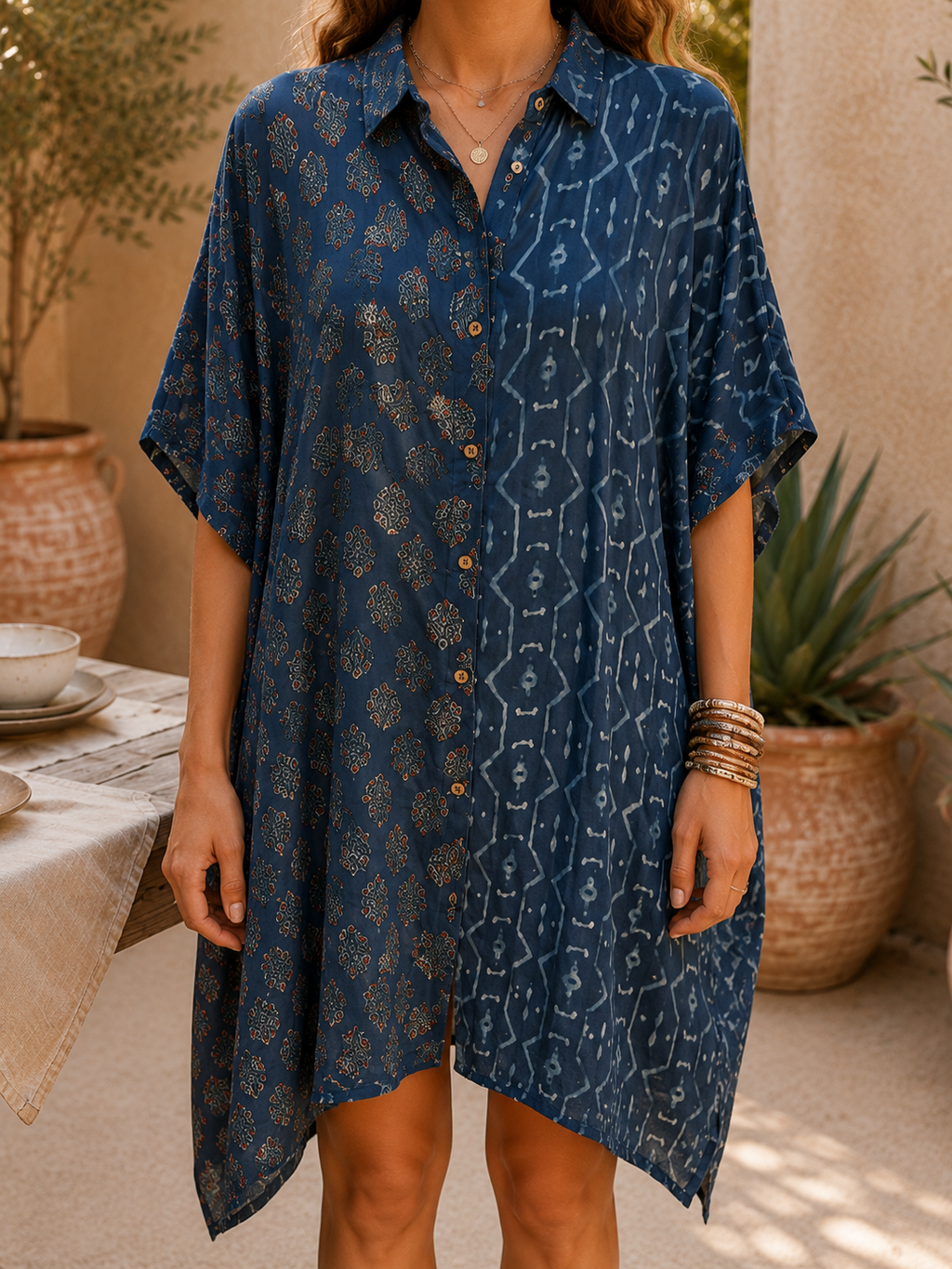 The Indigo Rouge Ajrakh Kaftan