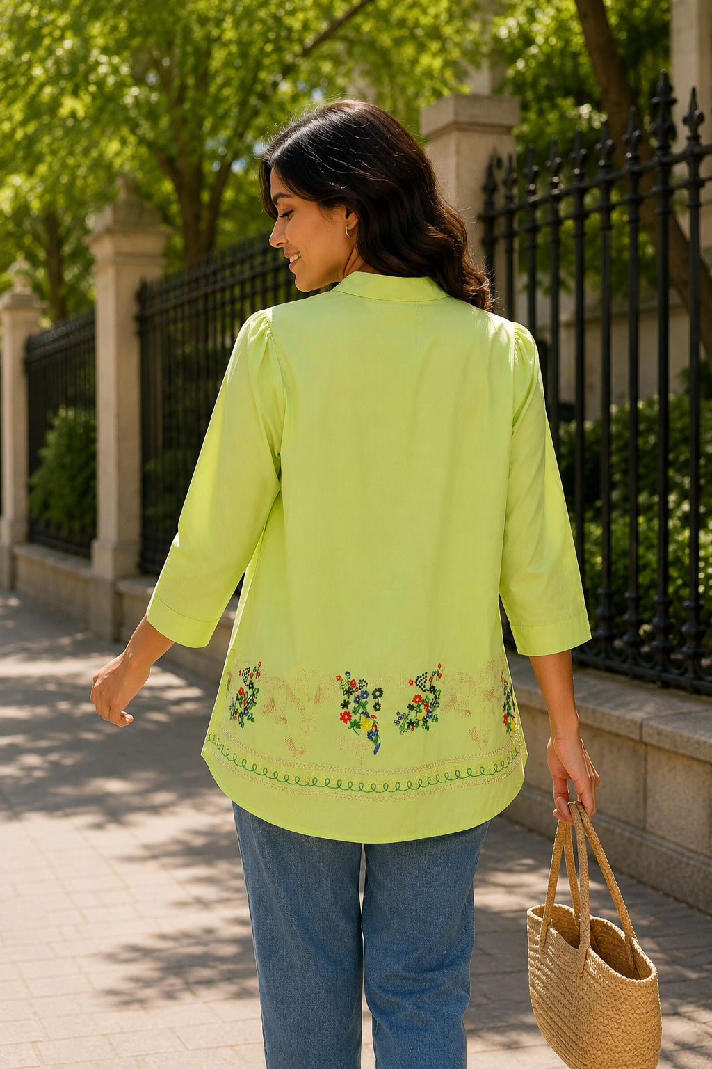 Meadow Muse Embroidered Cotton Poplin Shirt