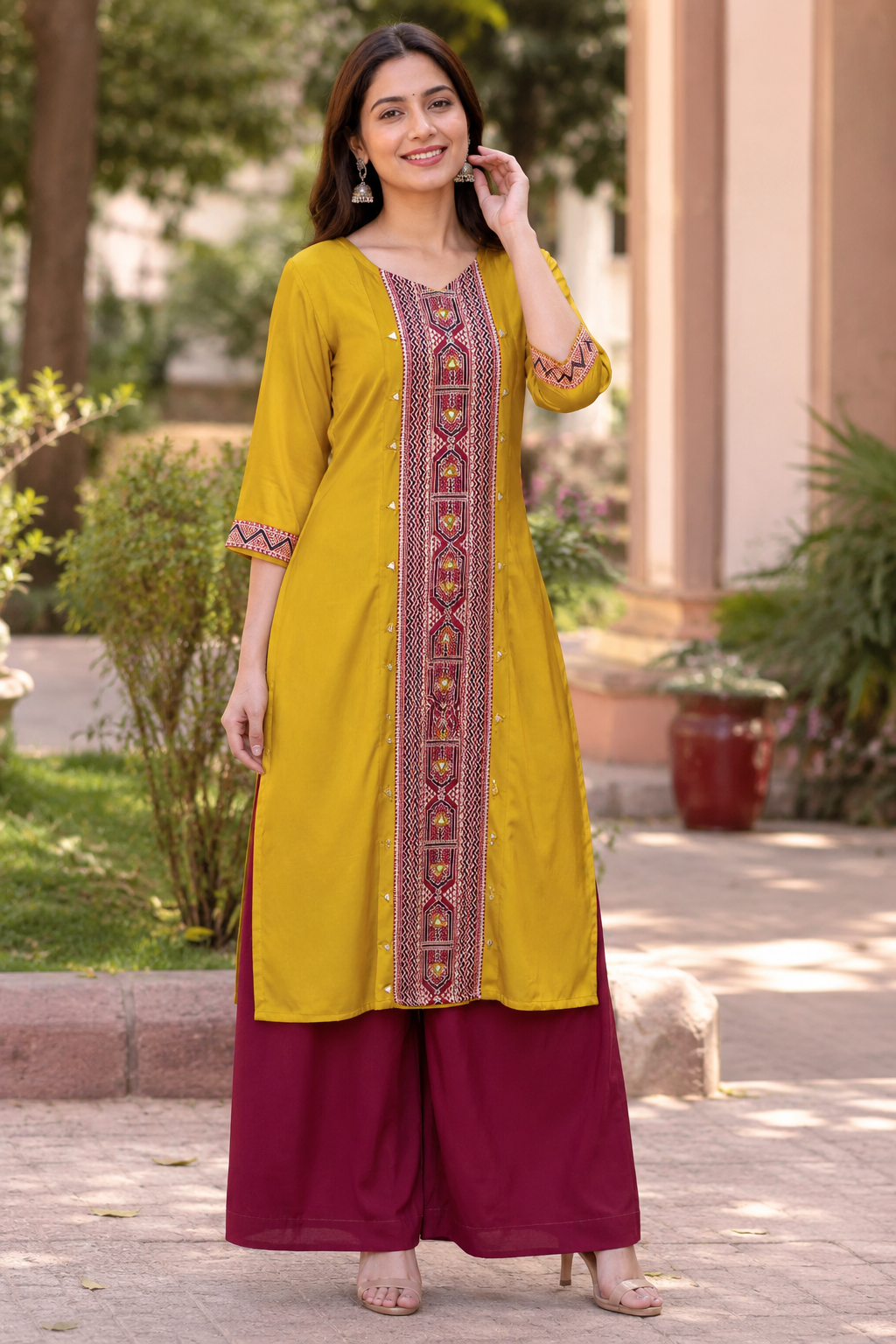 Surya Ajrakh Gajji Silk Kurta