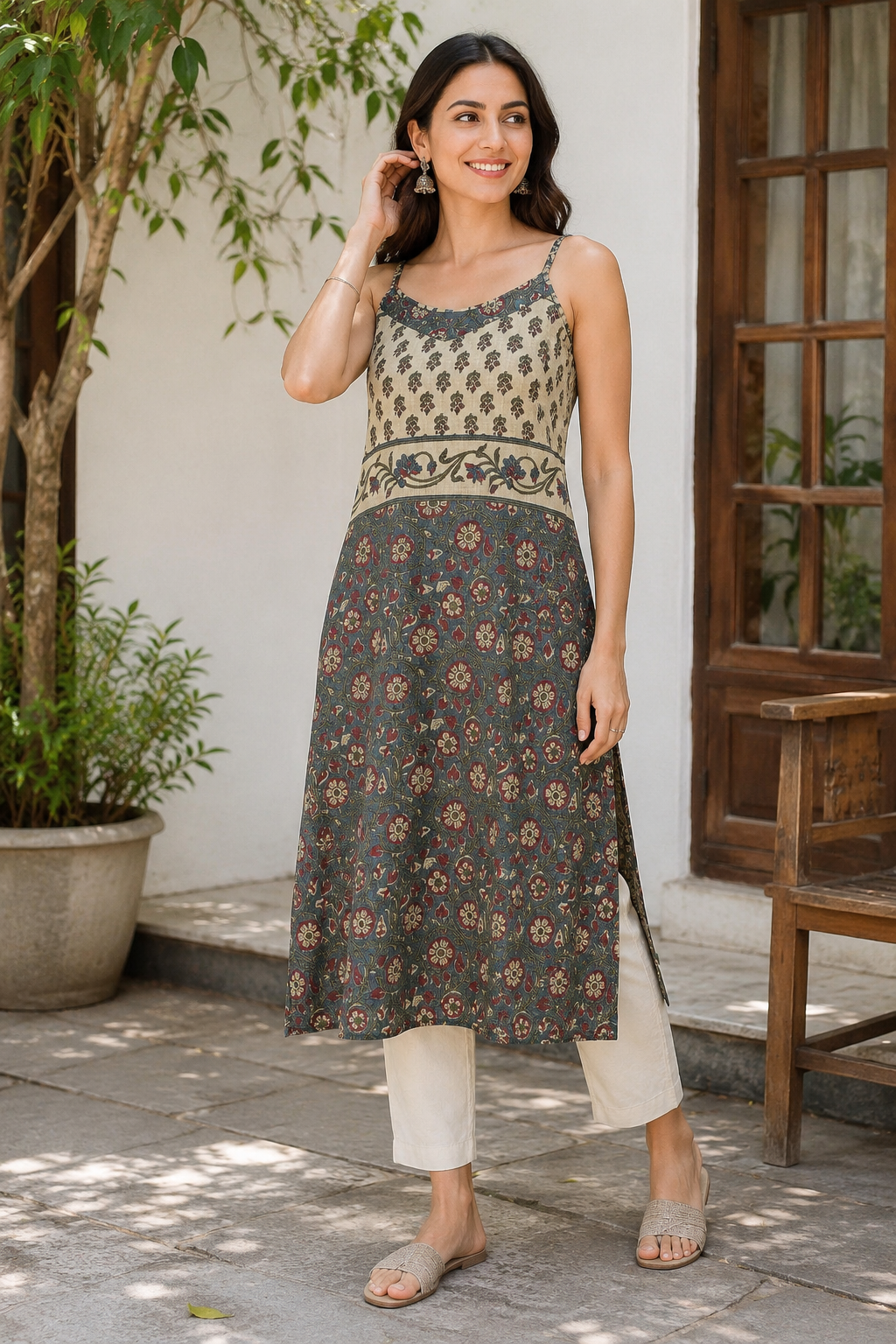 Moonstone Kota Doria Spaghetti Kurta