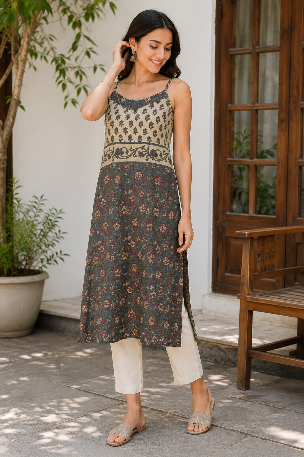 Moonstone Kota Doria Spaghetti Kurta
