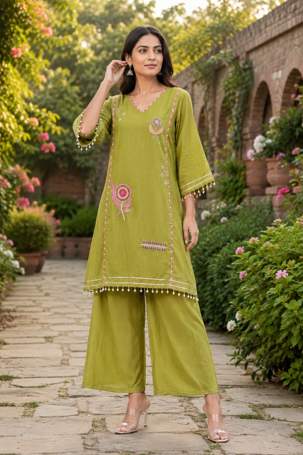 Olive Bloom Festive Co-ord Set