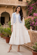 Ivory Bloom Dress with Embroidered Jacket