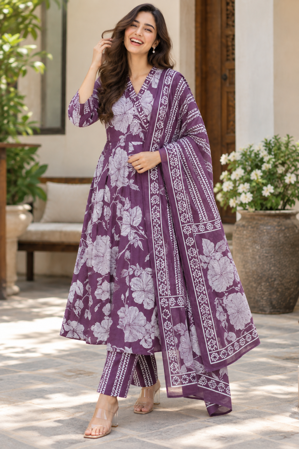 Lavender Bloom Floral Suit Set