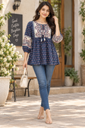 Indigo Heritage Yoke Flare Kurti