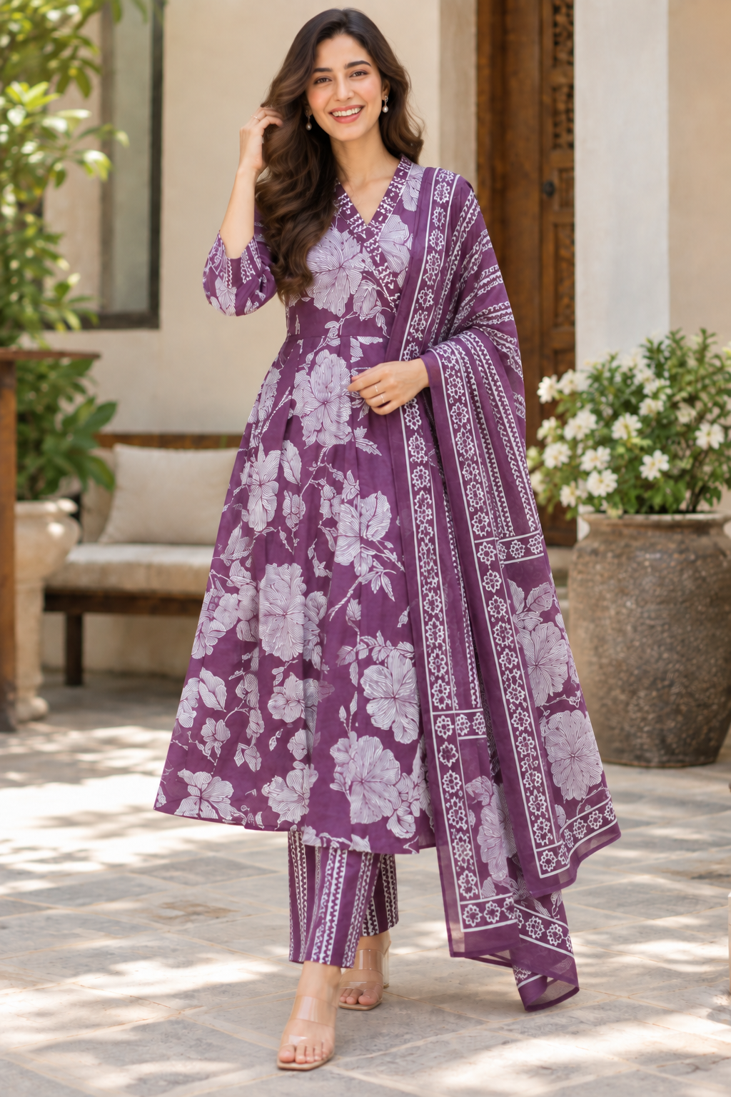 Lavender Bloom Floral Suit Set