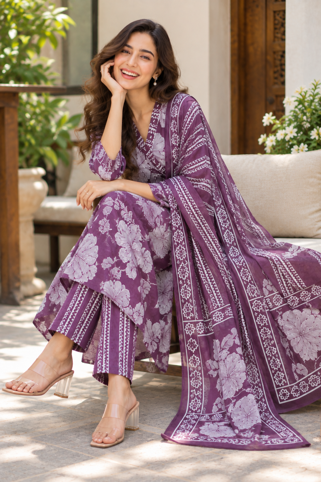 Lavender Bloom Floral Suit Set