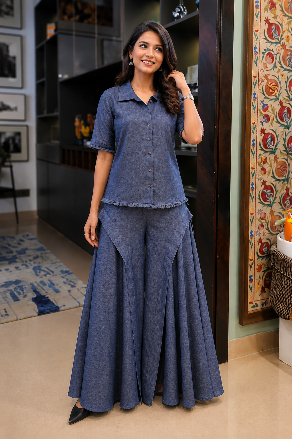 Indigo Drape Co-ord Set