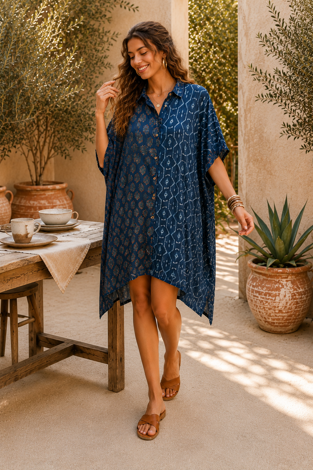 The Indigo Rouge Ajrakh Kaftan