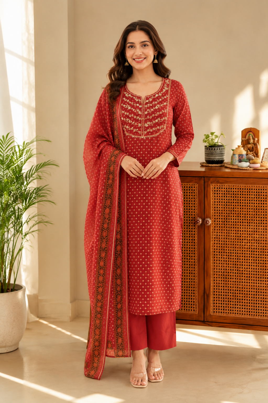 Gulnaar Chanderi Zari Suit Set