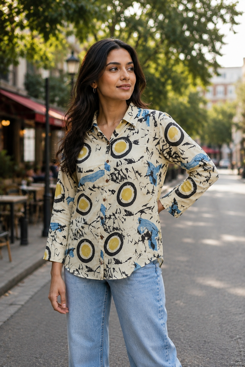 Abstract Muse Mul Silk Shirt