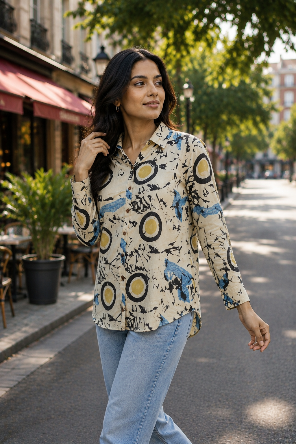 Abstract Muse Mul Silk Shirt