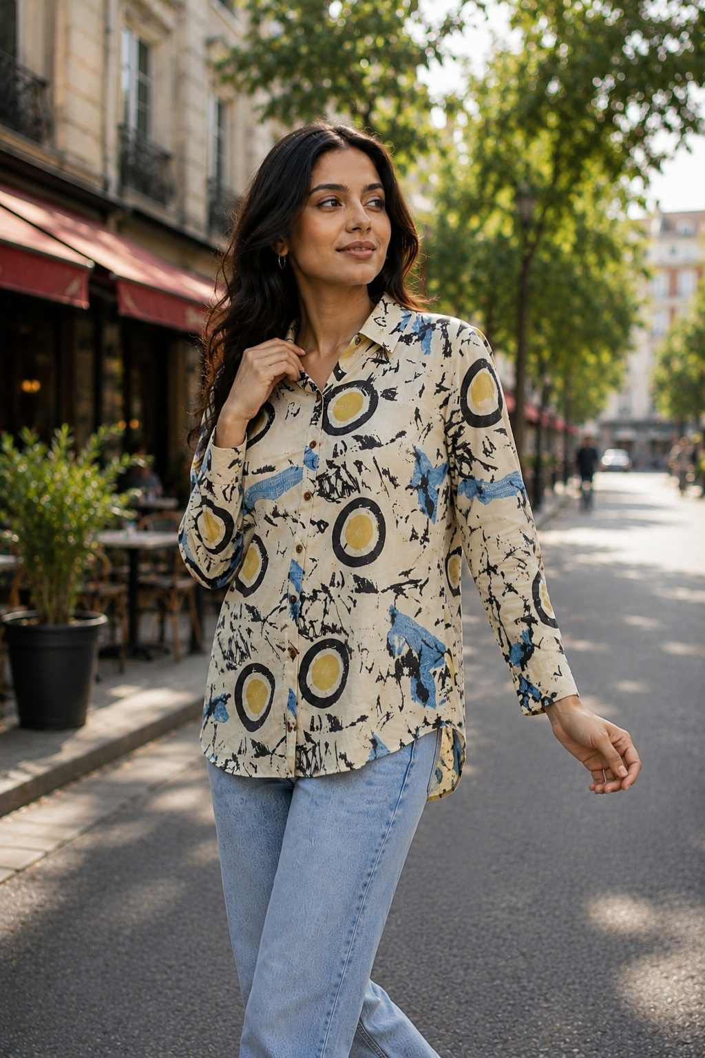 Abstract Muse Mul Silk Shirt