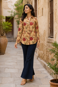Earthy Dahlia Mul Silk Shirt