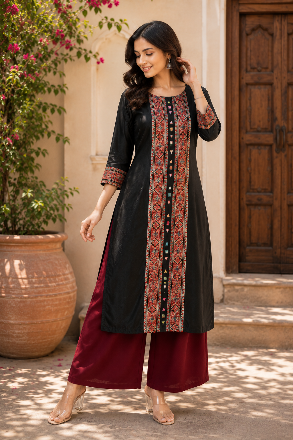 Sitara Noir Silk Kurta
