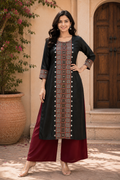 Noir Ajrakh Silk Kurta