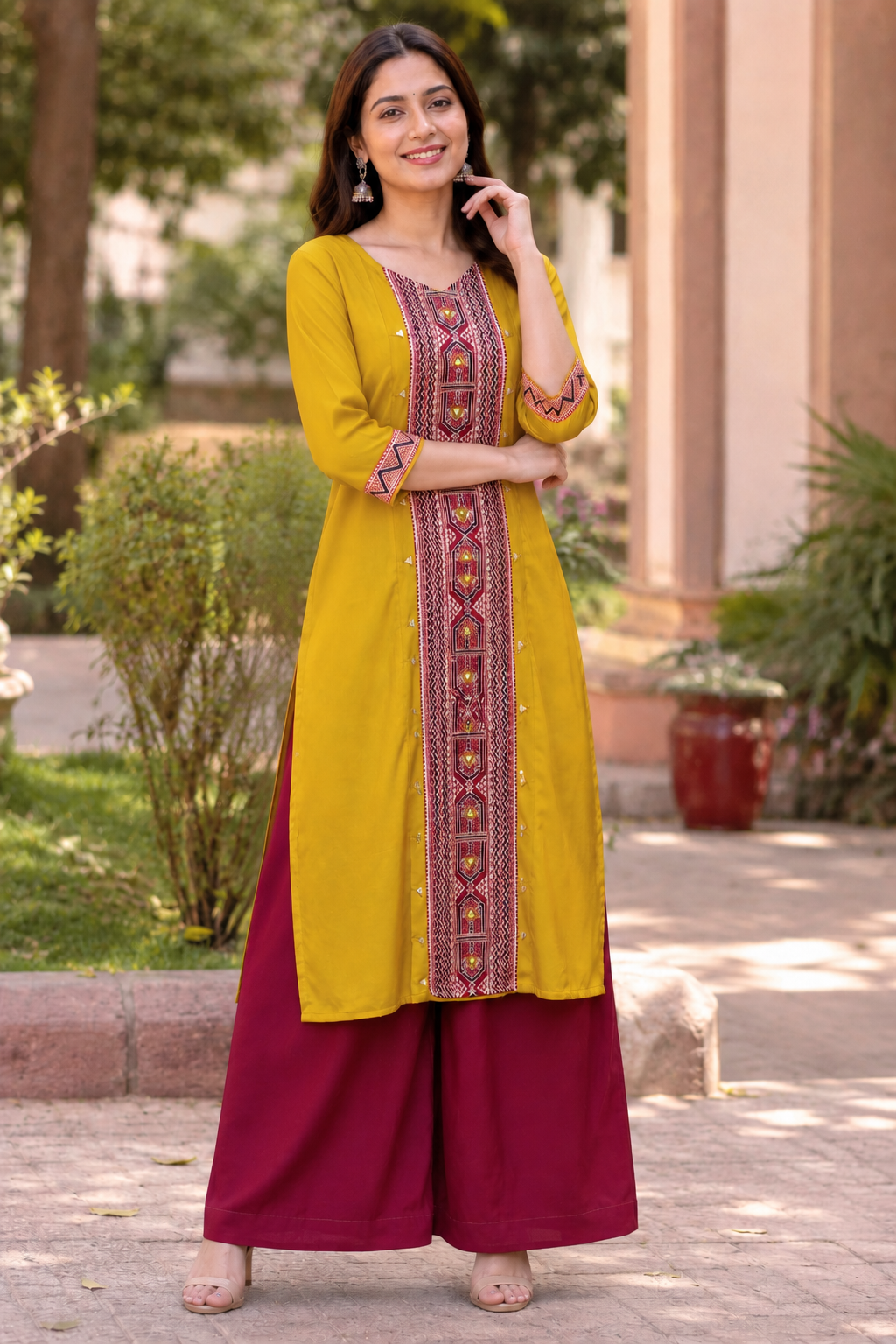 Surya Ajrakh Gajji Silk Kurta