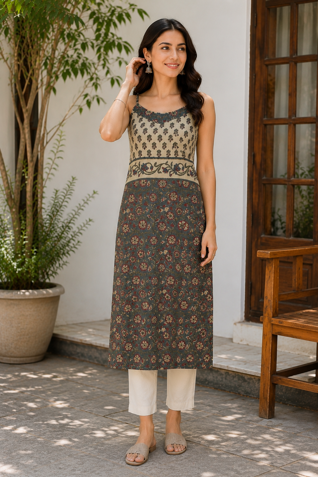 Moonstone Kota Doria Spaghetti Kurta
