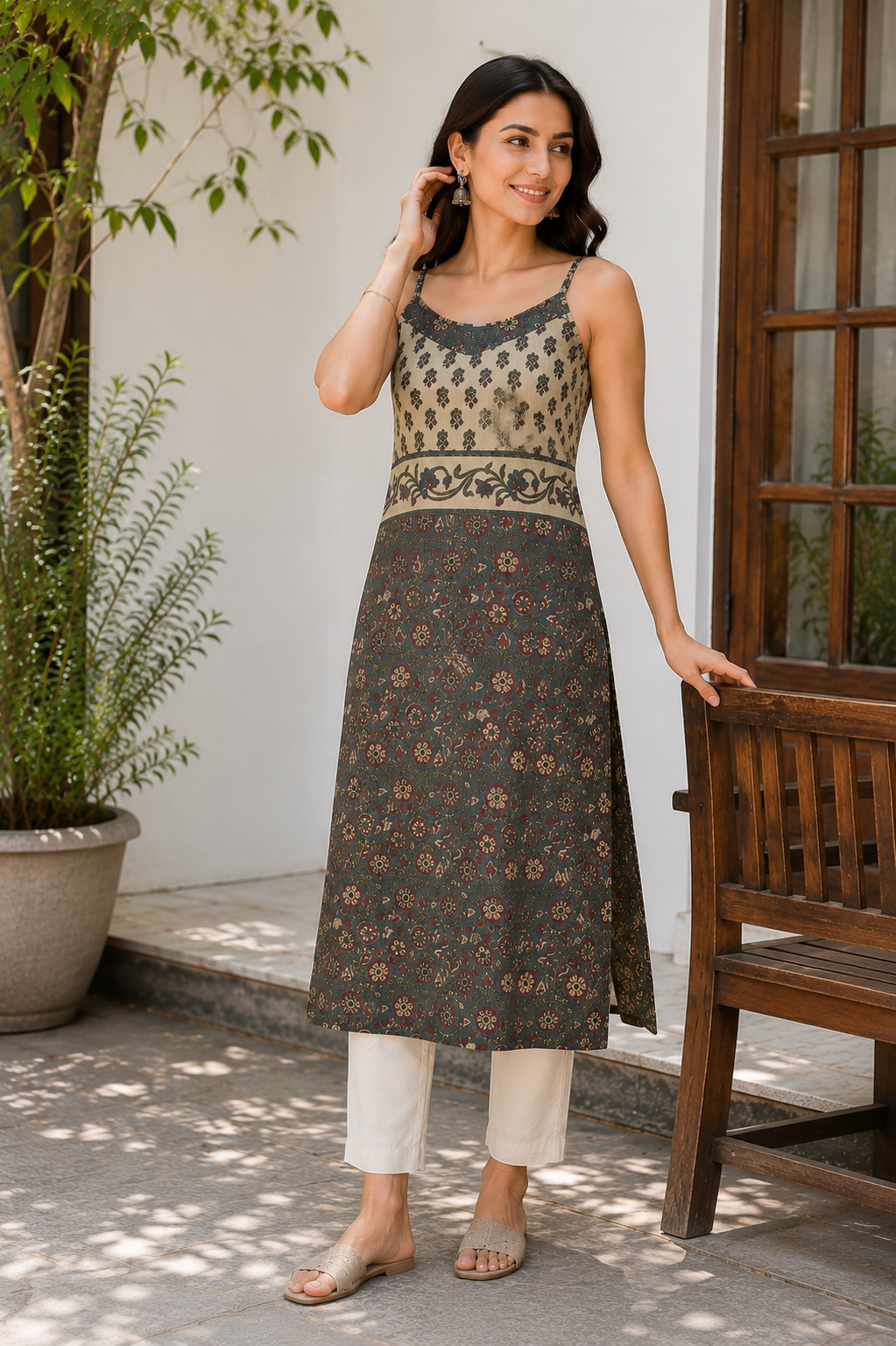 Moonstone Kota Doria Spaghetti Kurta