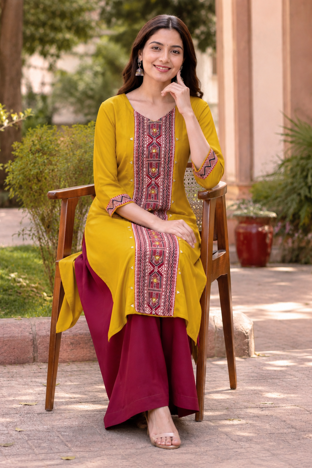 Surya Ajrakh Gajji Silk Kurta