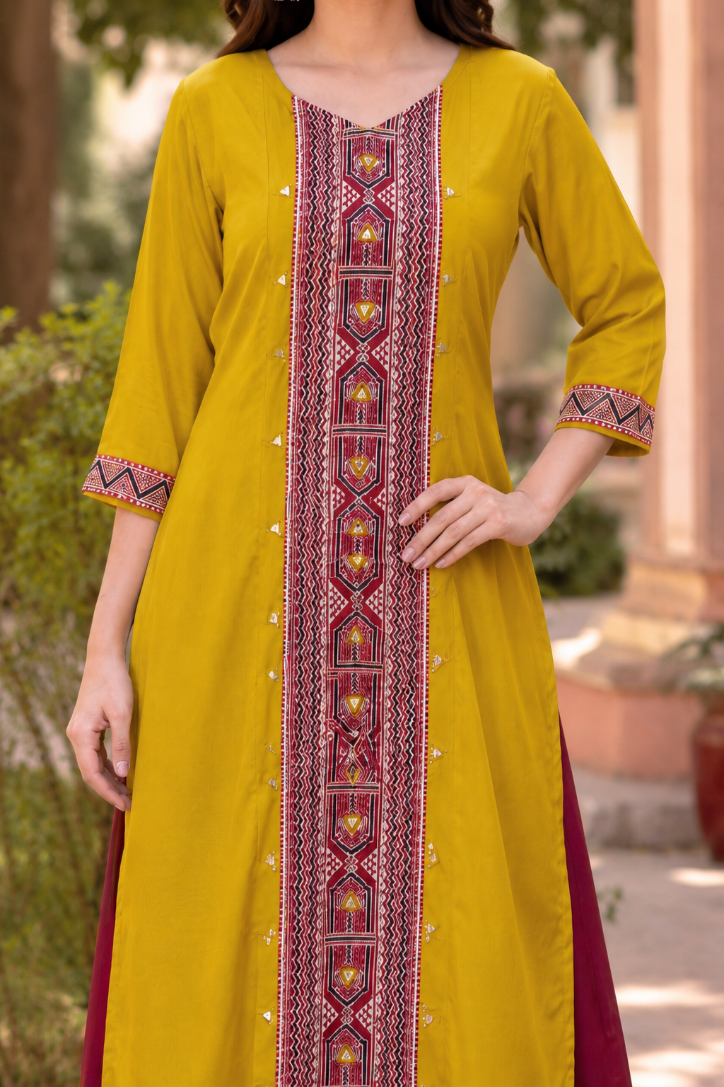 Surya Ajrakh Gajji Silk Kurta