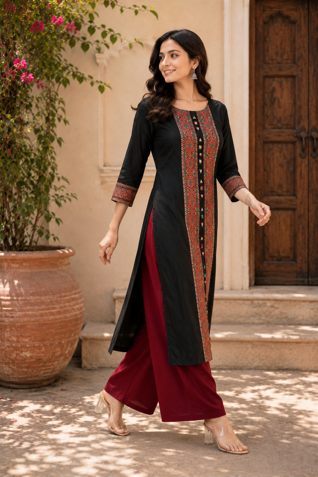 Sitara Noir Silk Kurta