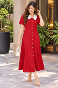Scarlet Grace Knitted Crochet Collar Dress