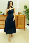 Midnight Muse Cotton Midi Dress