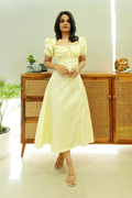 Sunlit Bloom Cotton Midi Dress