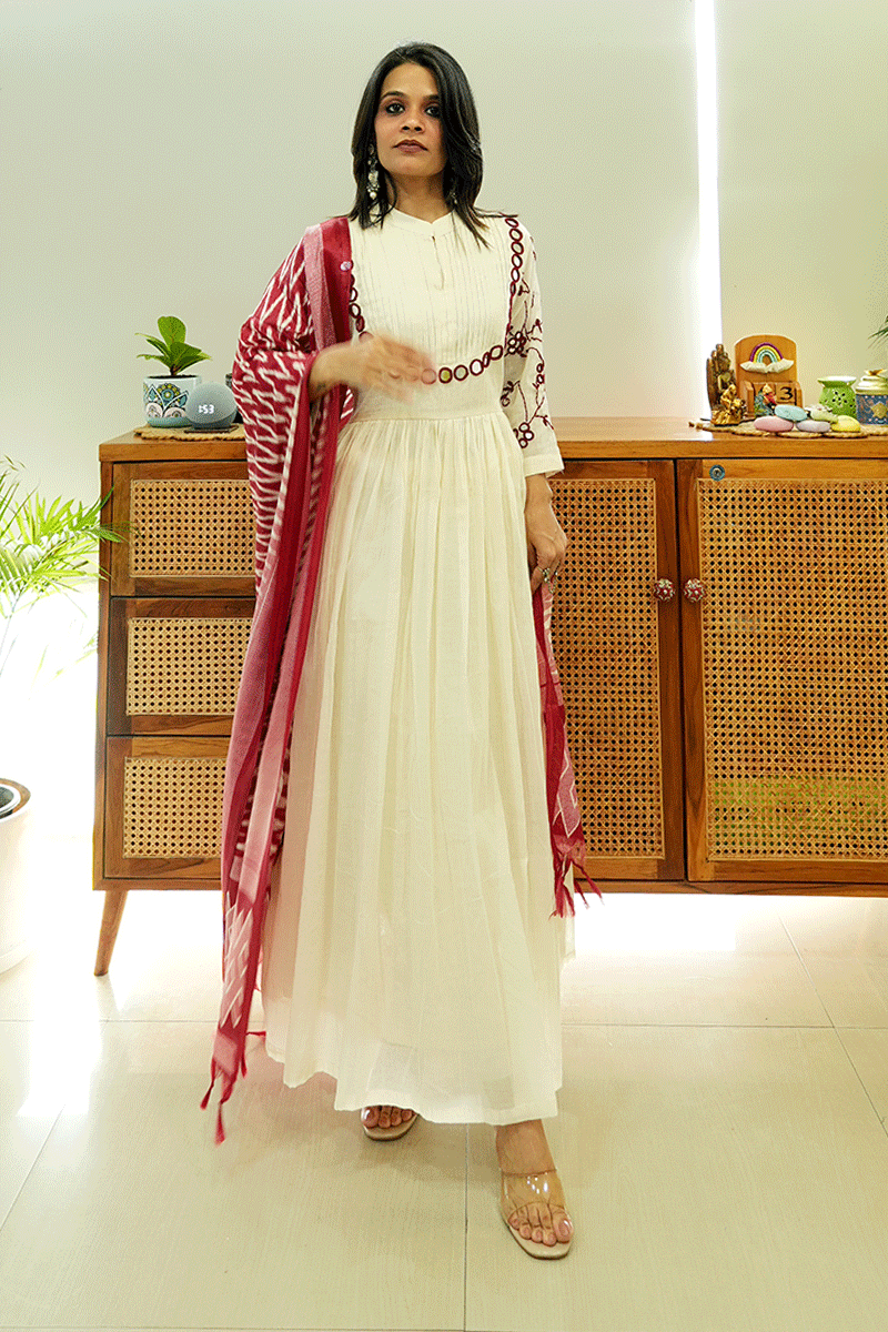 Ivory Grace Chanderi Suit Set