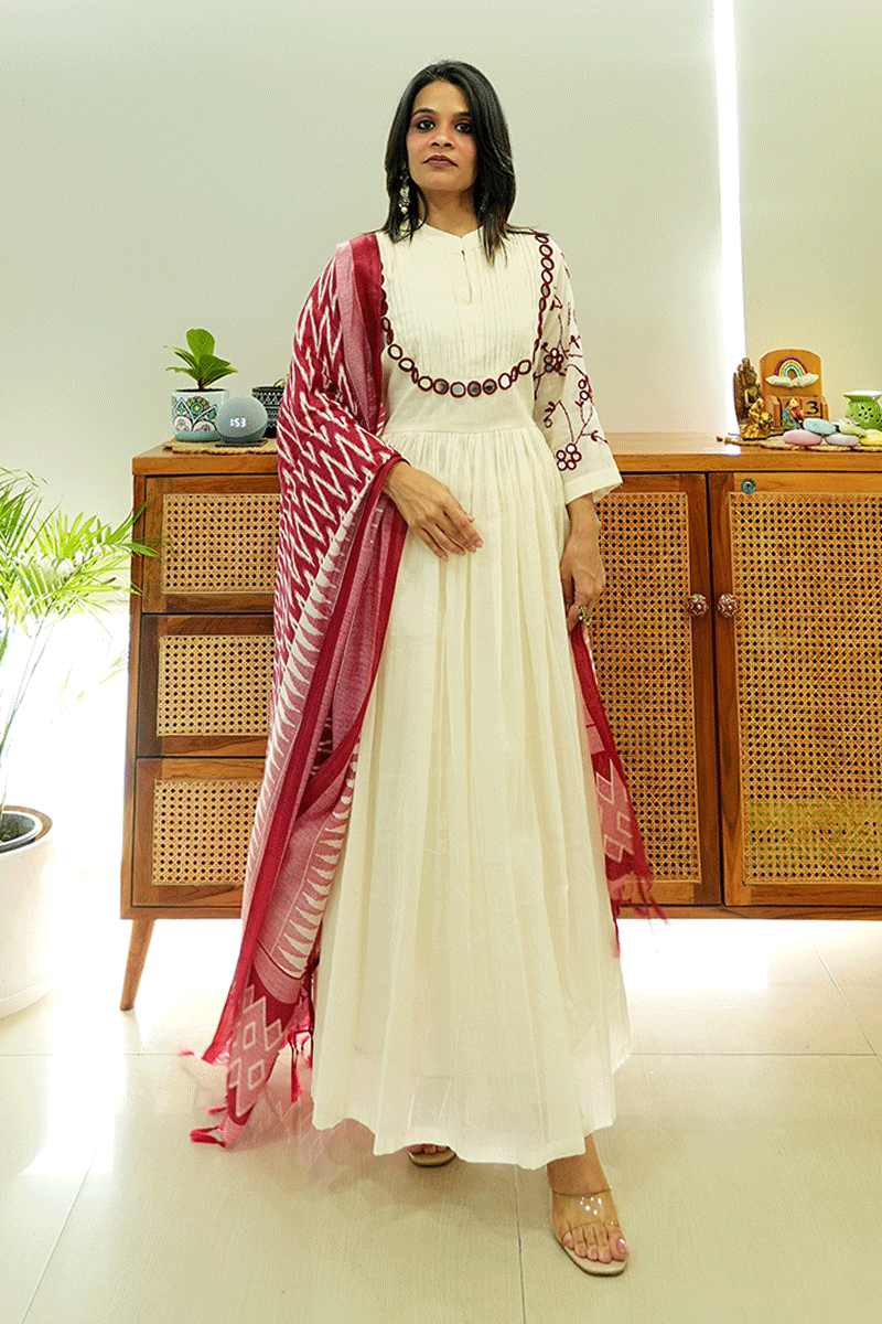 Ivory Grace Chanderi Suit Set