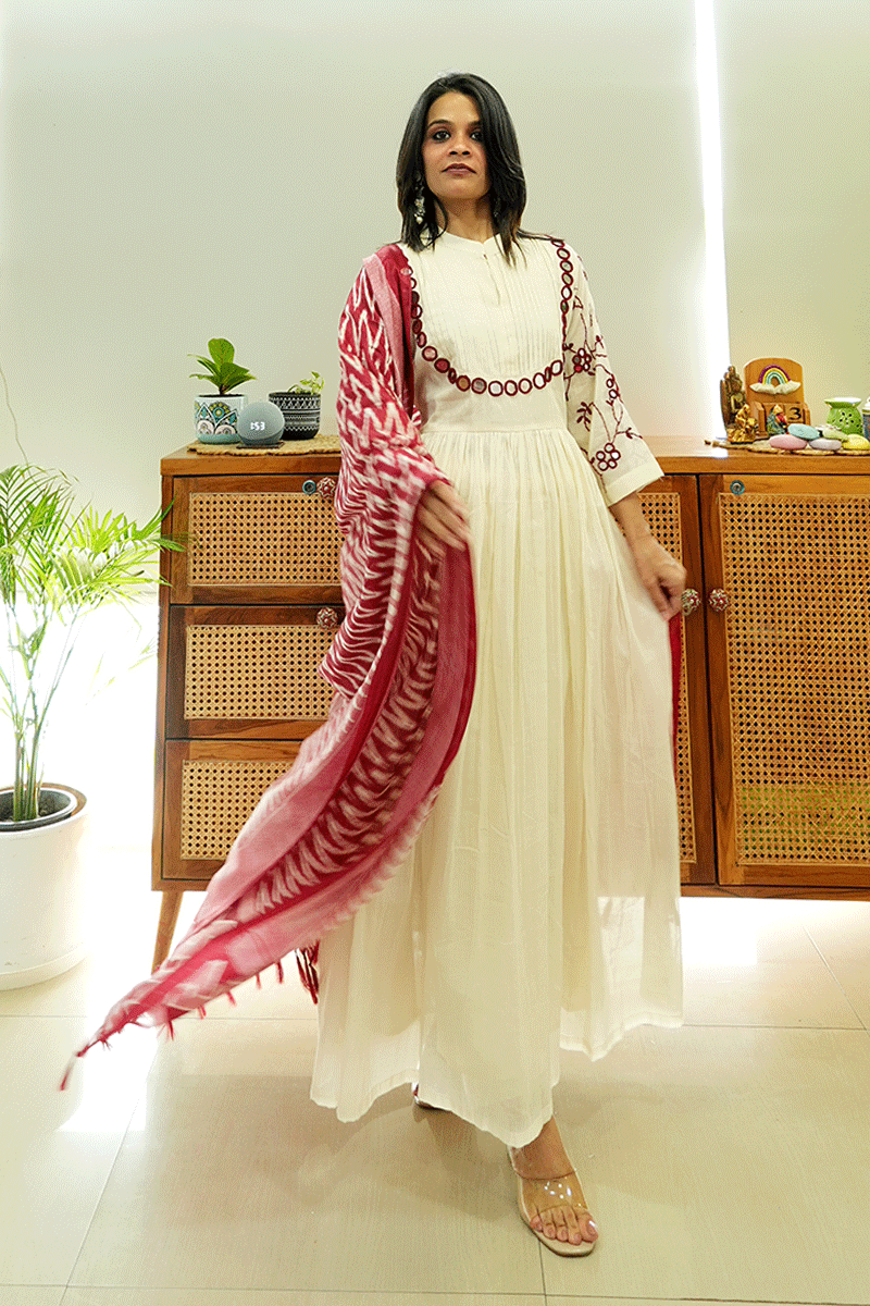 Ivory Grace Chanderi Suit Set