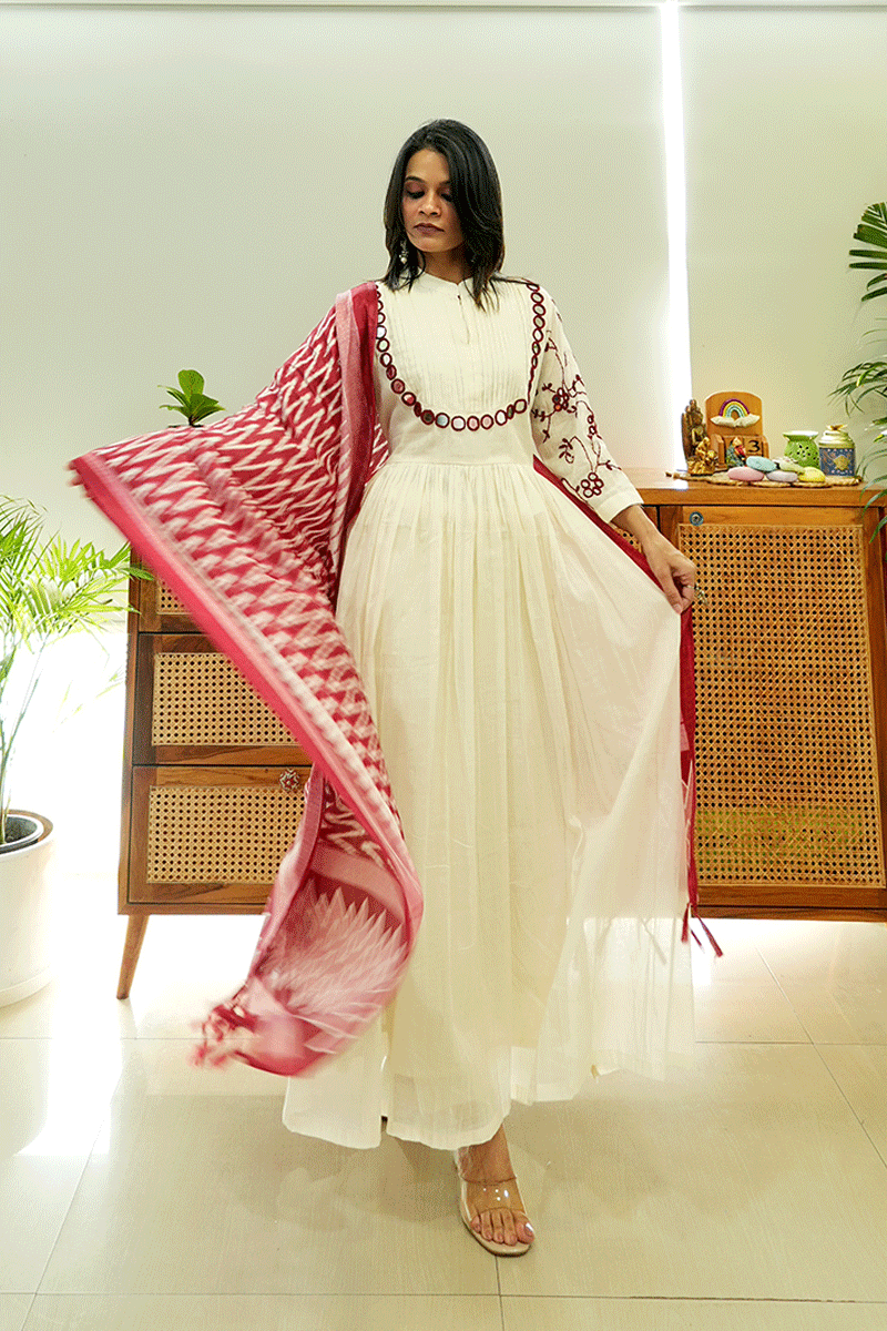 Ivory Grace Chanderi Suit Set