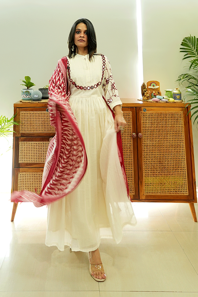 Ivory Grace Chanderi Suit Set
