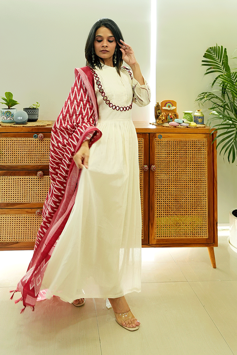 Ivory Grace Chanderi Suit Set