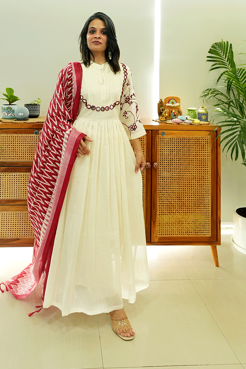 Ivory Grace Chanderi Suit Set