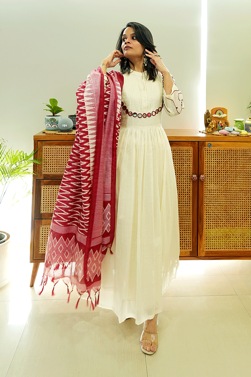 Ivory Grace Chanderi Suit Set