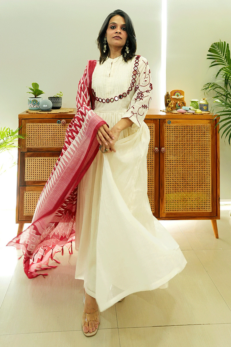 Ivory Grace Chanderi Suit Set